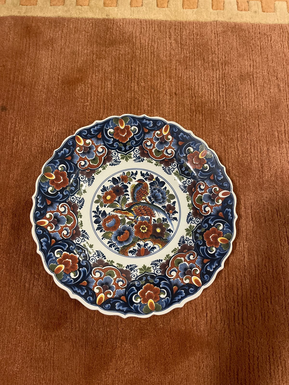 Prachtig Delfts Blauw Wandbord met Vogelmotief, Antiek en Kunst, Antiek | Wandborden en Tegels, Ophalen of Verzenden