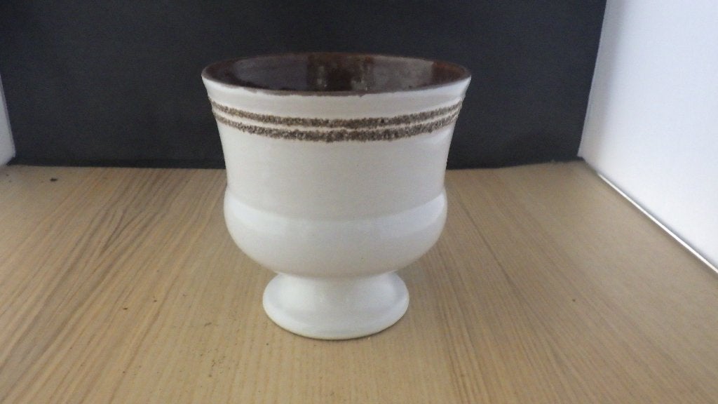 mooie witte retro overpot met voet, Ophalen of Verzenden, Overige typen
