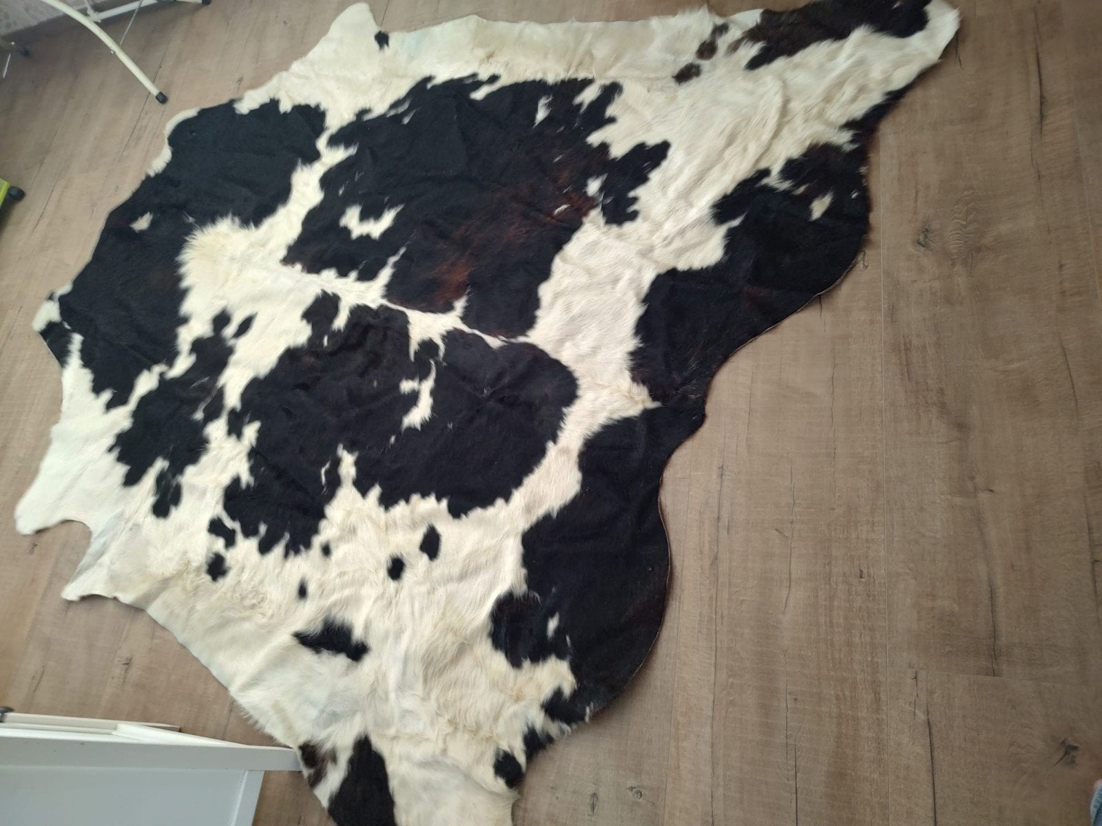 Echt lederen koeienhuid koeienkleed zwart wit gevlekt, Gebruikt, 150 tot 200 cm, 200 cm of meer, Ophalen of Verzenden
