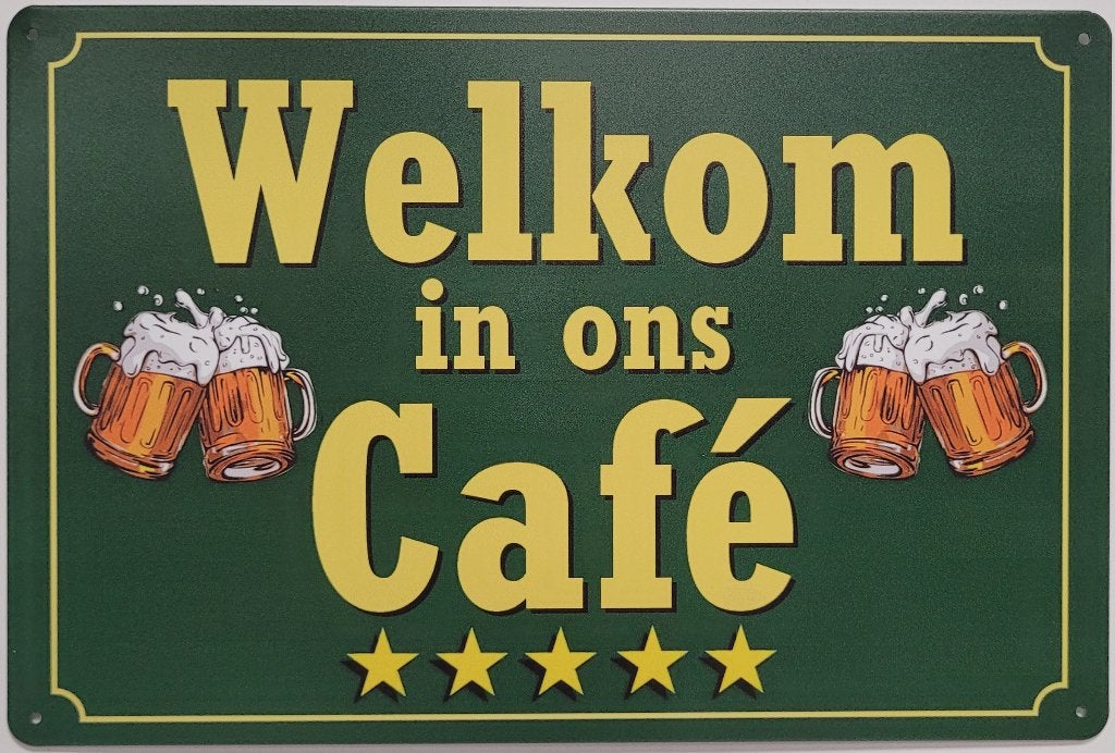 Welkom in ons Cafe reclamebord van metaal wandbord decoratie