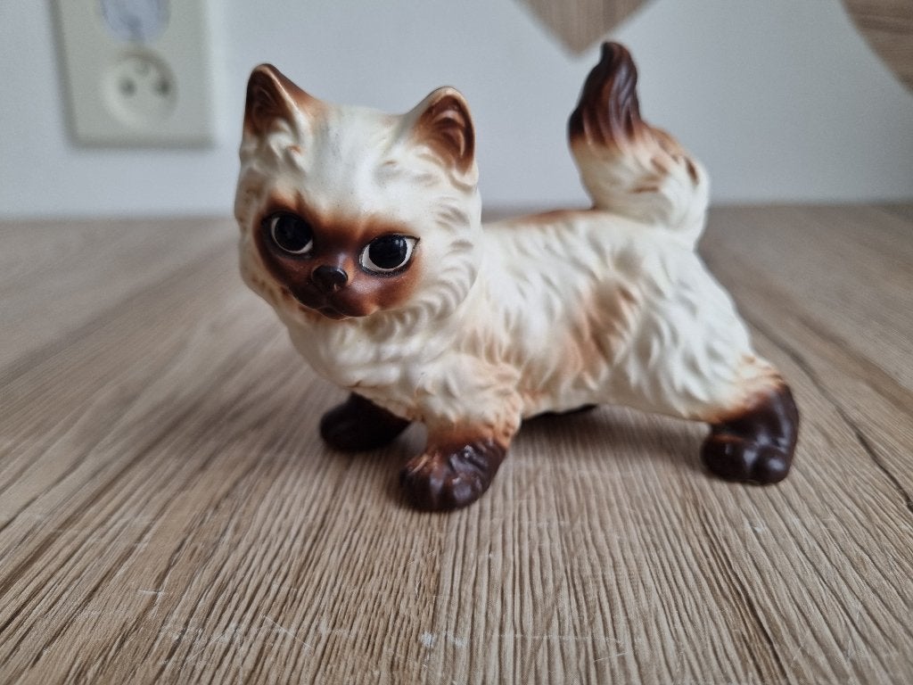 Mooie Vintage Perzische Kat Beeld Decoratie Norcrest Persian, Verzenden, Gebruikt, Hond of Kat, Beeldje of Figuurtje