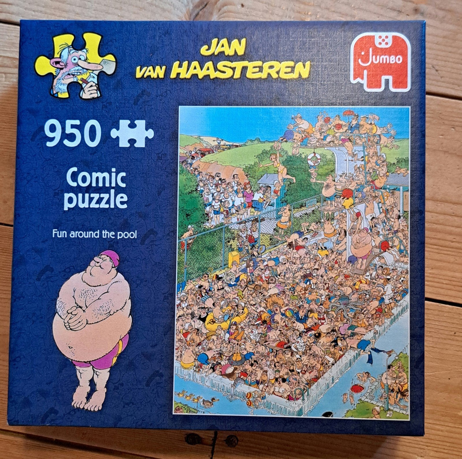 Jan van Haasteren fun around the pool 950 stukjs, Hobby en Vrije tijd, Denksport en Puzzels, Ophalen of Verzenden, 500 t/m 1500 stukjes