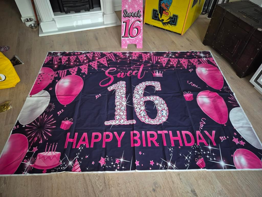 Sweet 16 Verjaardag  Decoratie..... uitzetbord inmiddels ver, Ophalen of Verzenden, Versiering, Verjaardag