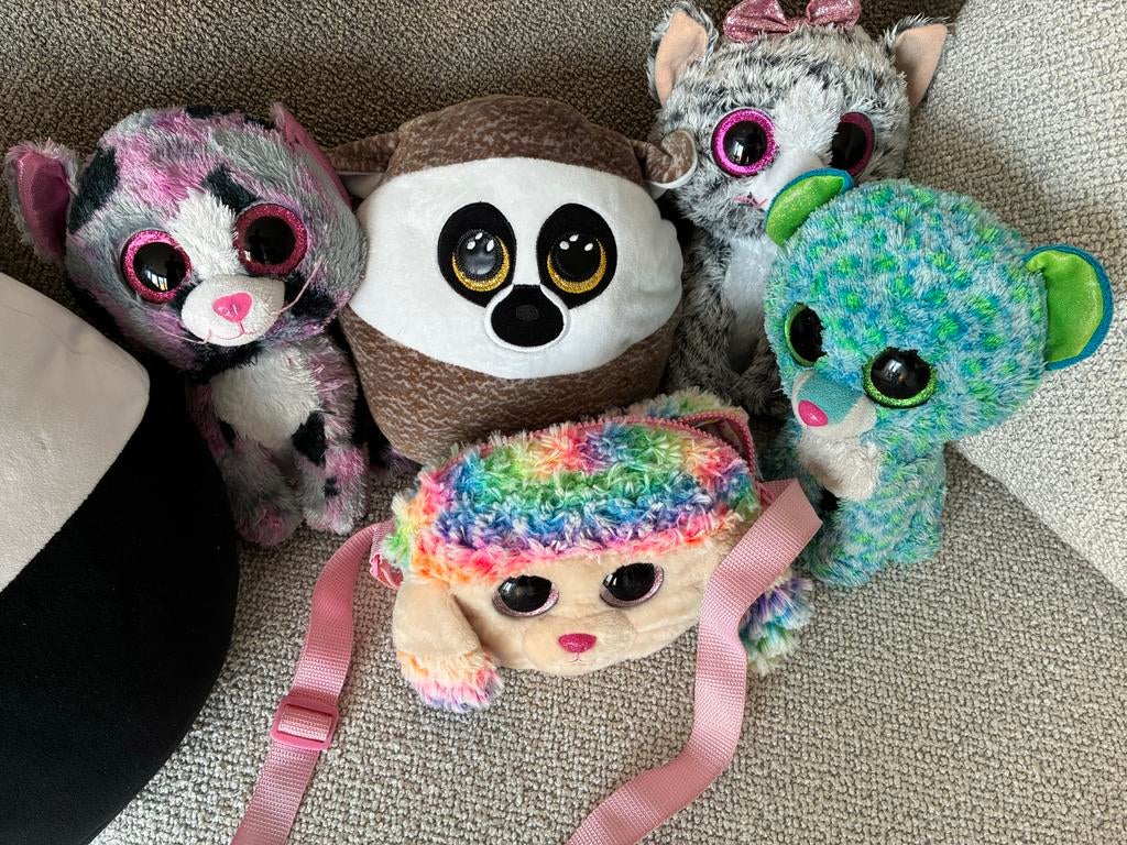 Ty Squishmallows & Beanie Boos Collectie - Panda & Regenboog, 0 tot 2 jaar
