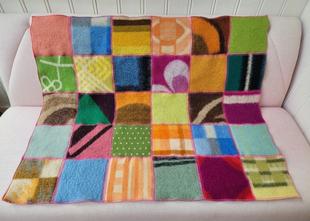 retro wollen deken plaid, wollen plaid, Ophalen of Verzenden, Nieuw