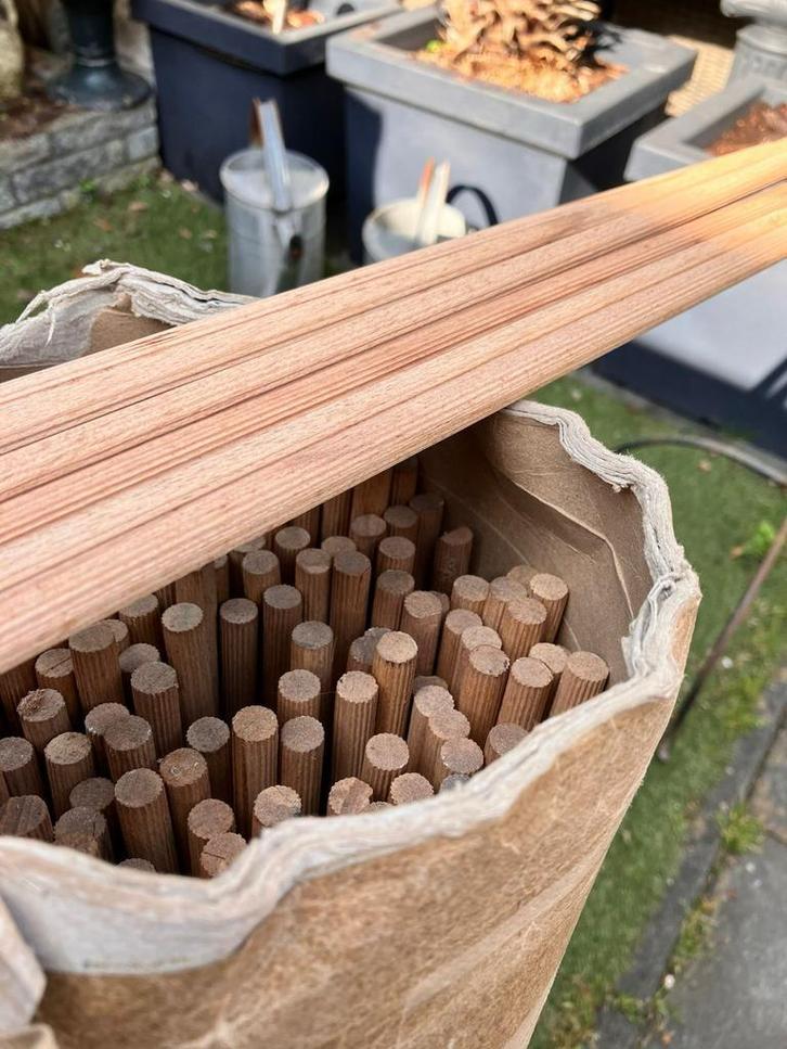 197 houten deuvelstaven 85 cm bij 1 cm, Doe-het-zelf en Verbouw, Hout en Planken, Minder dan 25 mm, Overige typen, Nieuw, Ophalen of Verzenden