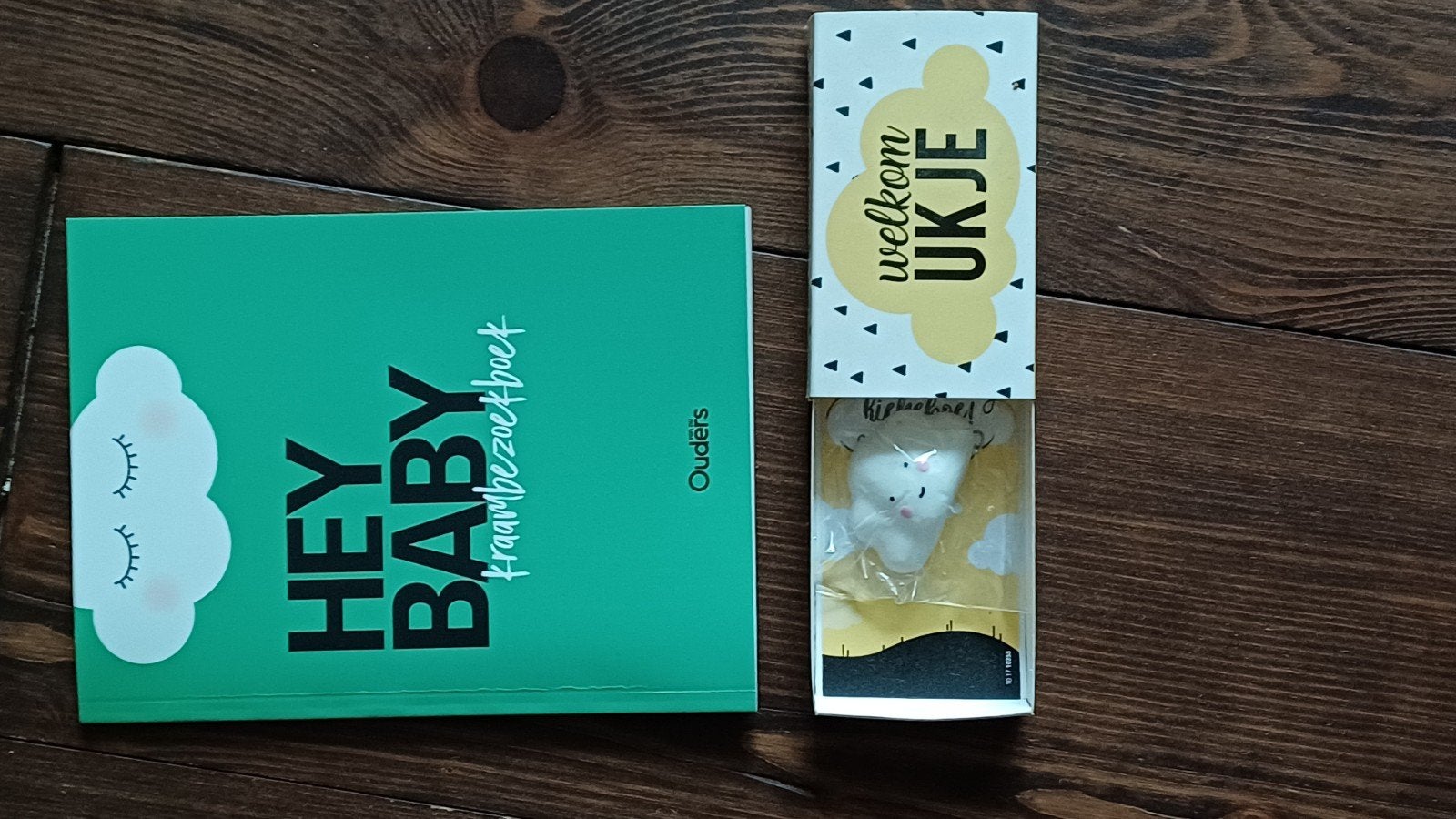 Kraambezoekboek 'Hey Baby' met Welkom Ukje cadeau, Kinderen en Baby's, Ophalen, Nieuw, Kraamcadeau