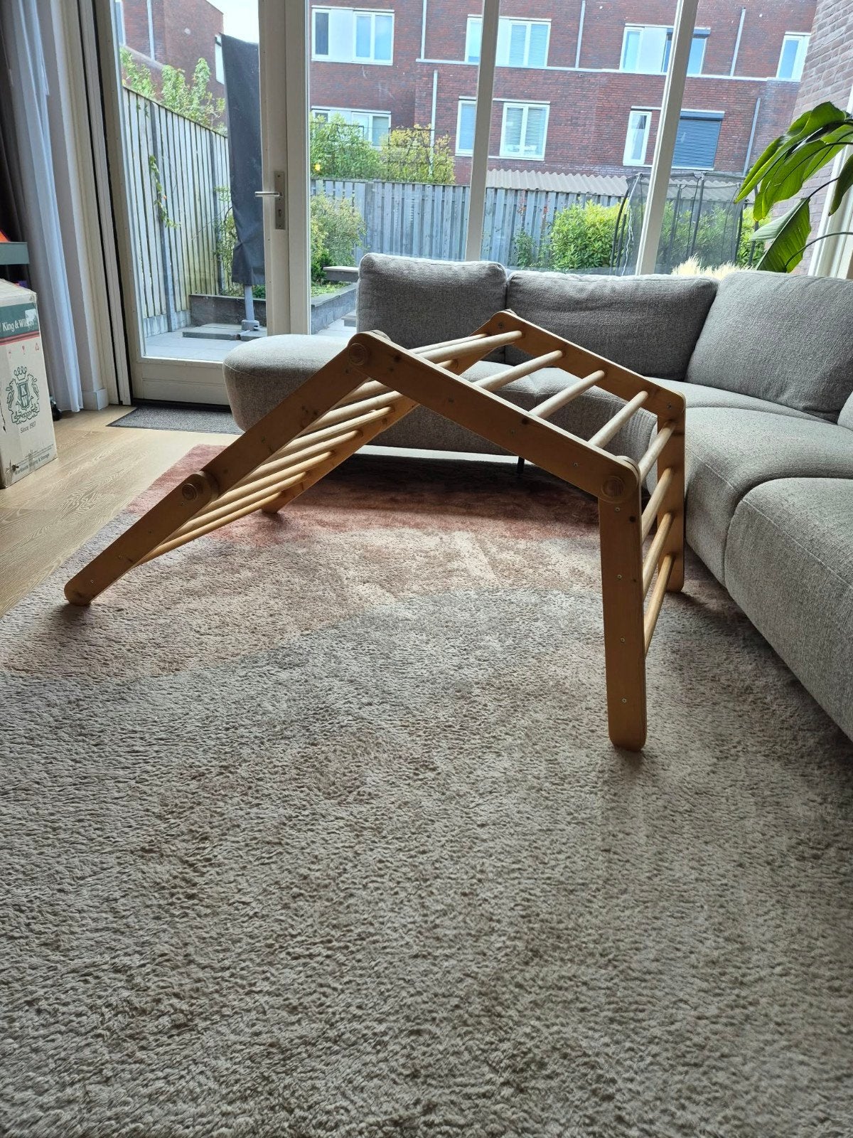 Pikler geïnspireerde Driehoek Klimrek met Glijbaan/Klimplank, Ophalen, Gebruikt, Glijbaan