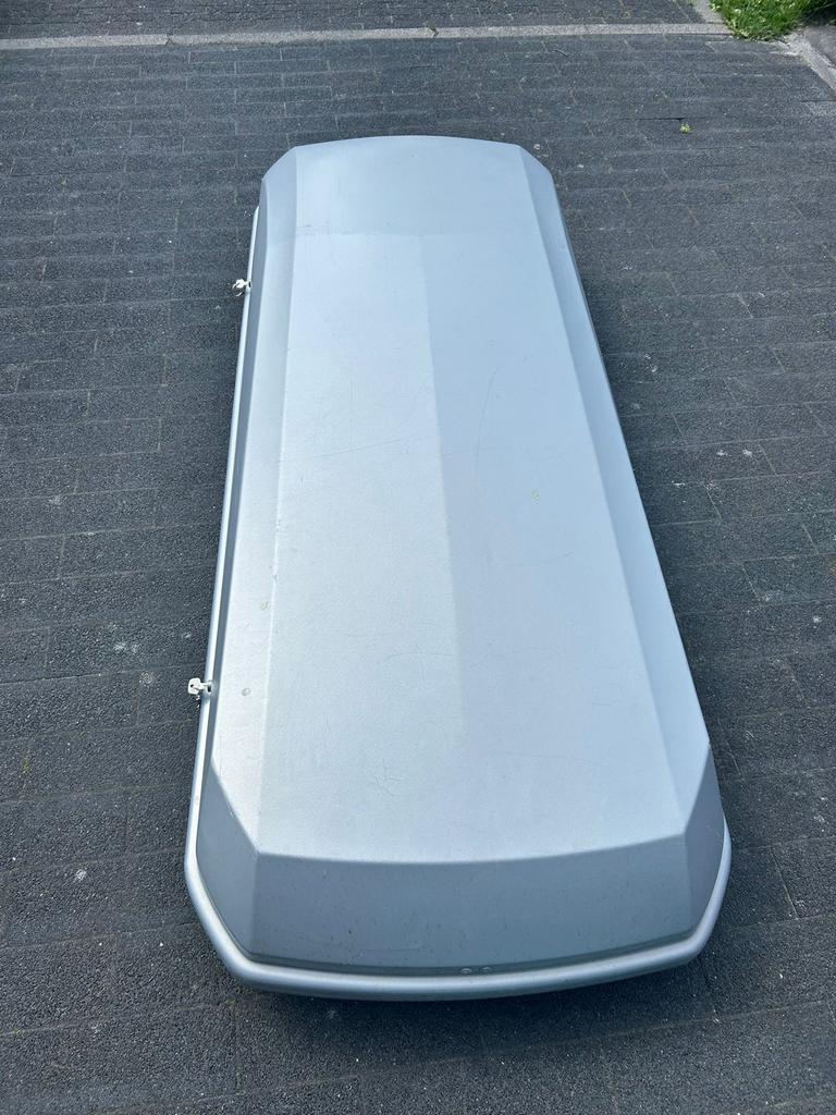 Hapro Roady 450 Dakkoffer Zilver/Antraciet - Ruim en Stevig, Auto diversen, Dakkoffers, Ophalen, Gebruikt