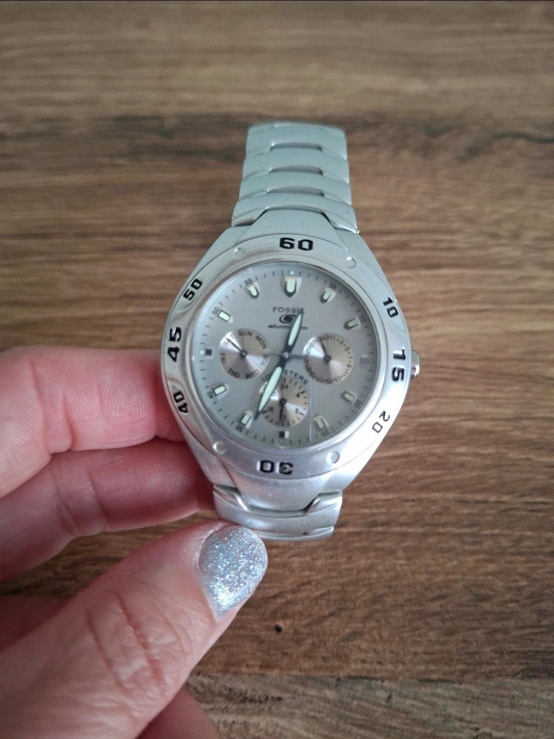 Fossil Blue Heren Horloge, Overige merken, Staal, Gebruikt, Staal