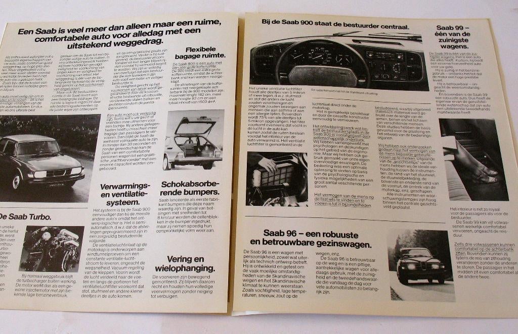 Autofolder Saab 1979 900 99 96 4-luik ZGAN, Ophalen of Verzenden, Gelezen, Overige merken
