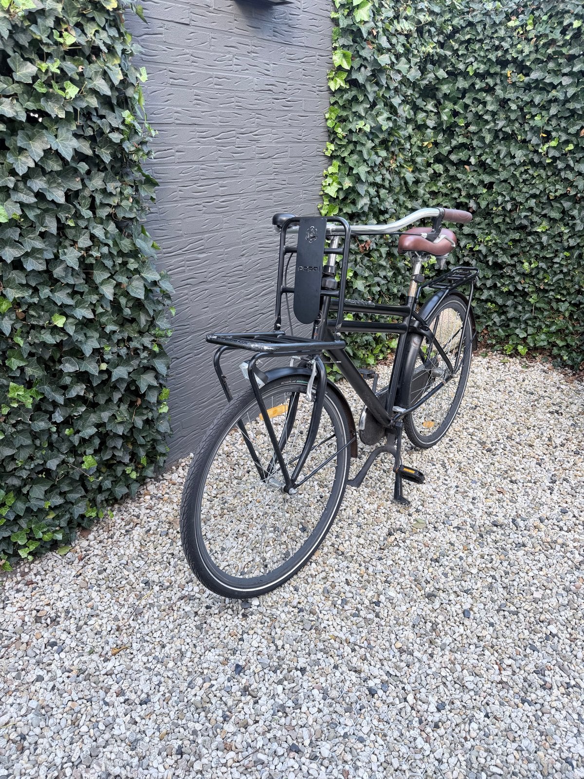 Zwarte heren transportfiets (tiener) in goede staat, Gebruikt, 49 tot 53 cm, Trommelrem, Ophalen