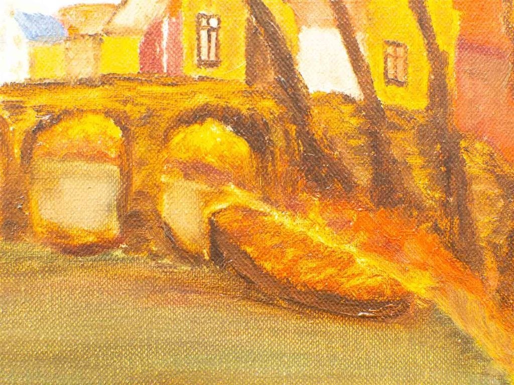 schilderij geschilderd op doek 33936, Ophalen of Verzenden, Gebruikt, Schilderij