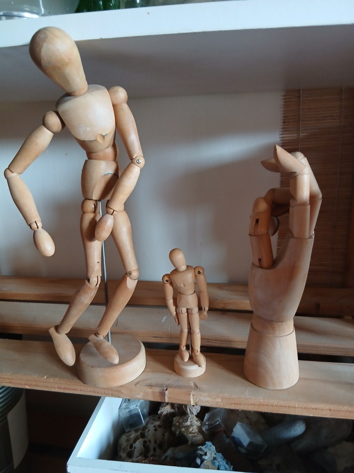 Houten paspoppen en hand voor kunstenaars, Antiek en Kunst, Ophalen of Verzenden, Handgemaakt, 20 - 50 cm, Beeld