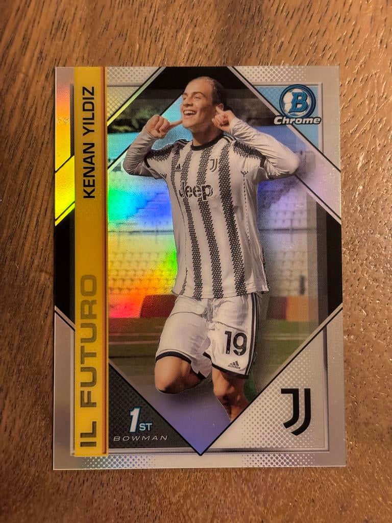 Kenan Yildiz Bowman Chrome 1st Juventus Voetbalkaart, Verzamelen, Sportartikelen en Voetbal, Ophalen of Verzenden, Zo goed als nieuw