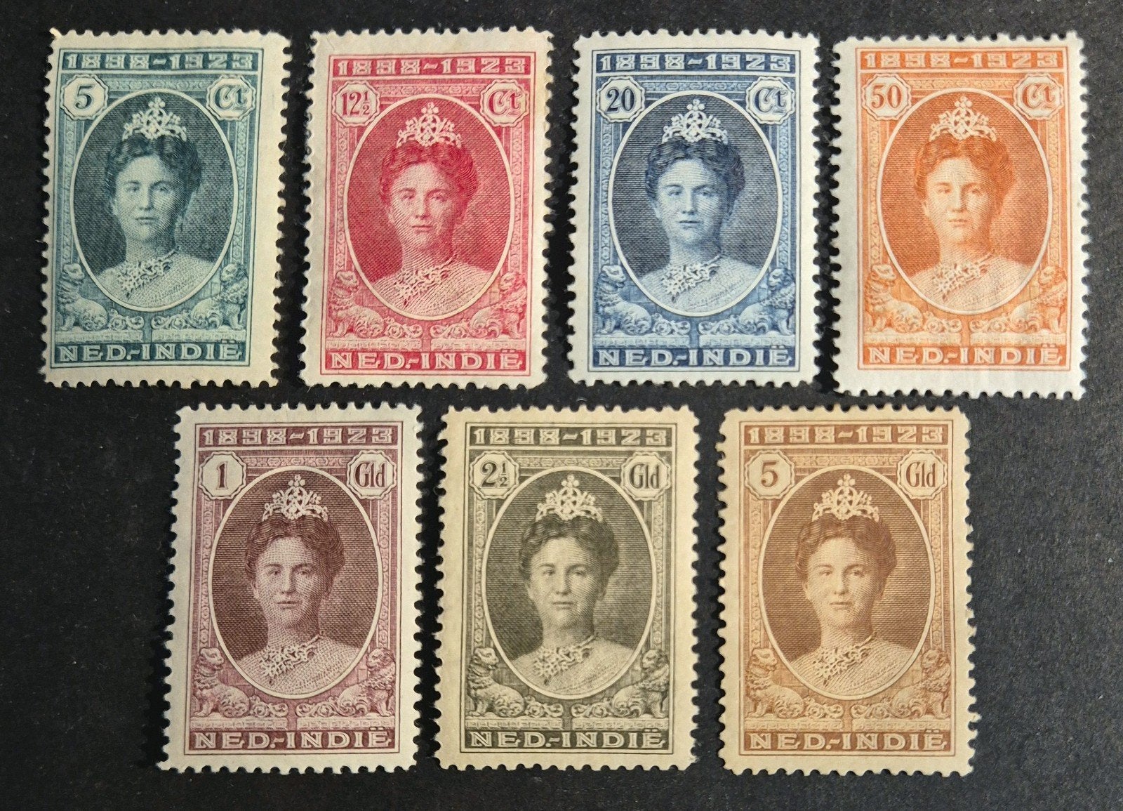 NVPH 160-166 Jubileumzegels Wilhelmina., Postzegels en Munten, Postzegels | Nederlands-Indië en Nieuw-Guinea, Ophalen of Verzenden