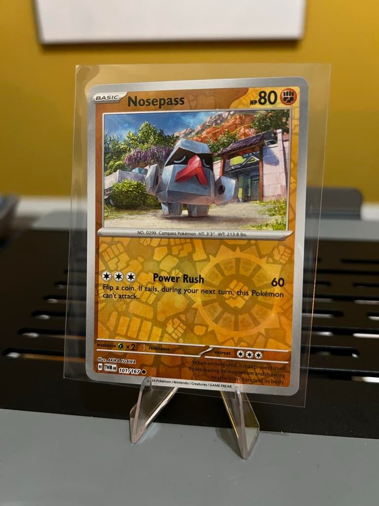 Nosepass Pokémon Kaart - Basic HP 80 (101/167) Reverse Holo, Ophalen of Verzenden, Zo goed als nieuw, Losse kaart
