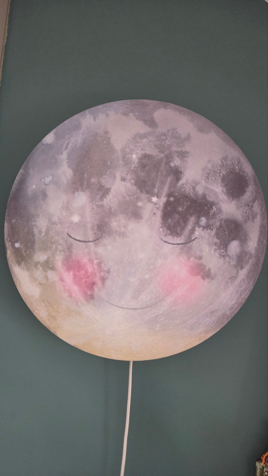 Hartendief Wandlamp Maan met Dieren - Magisch Lichteffect, Meerkleurig, Overige fittingen, Ophalen of Verzenden, Zo goed als nieuw
