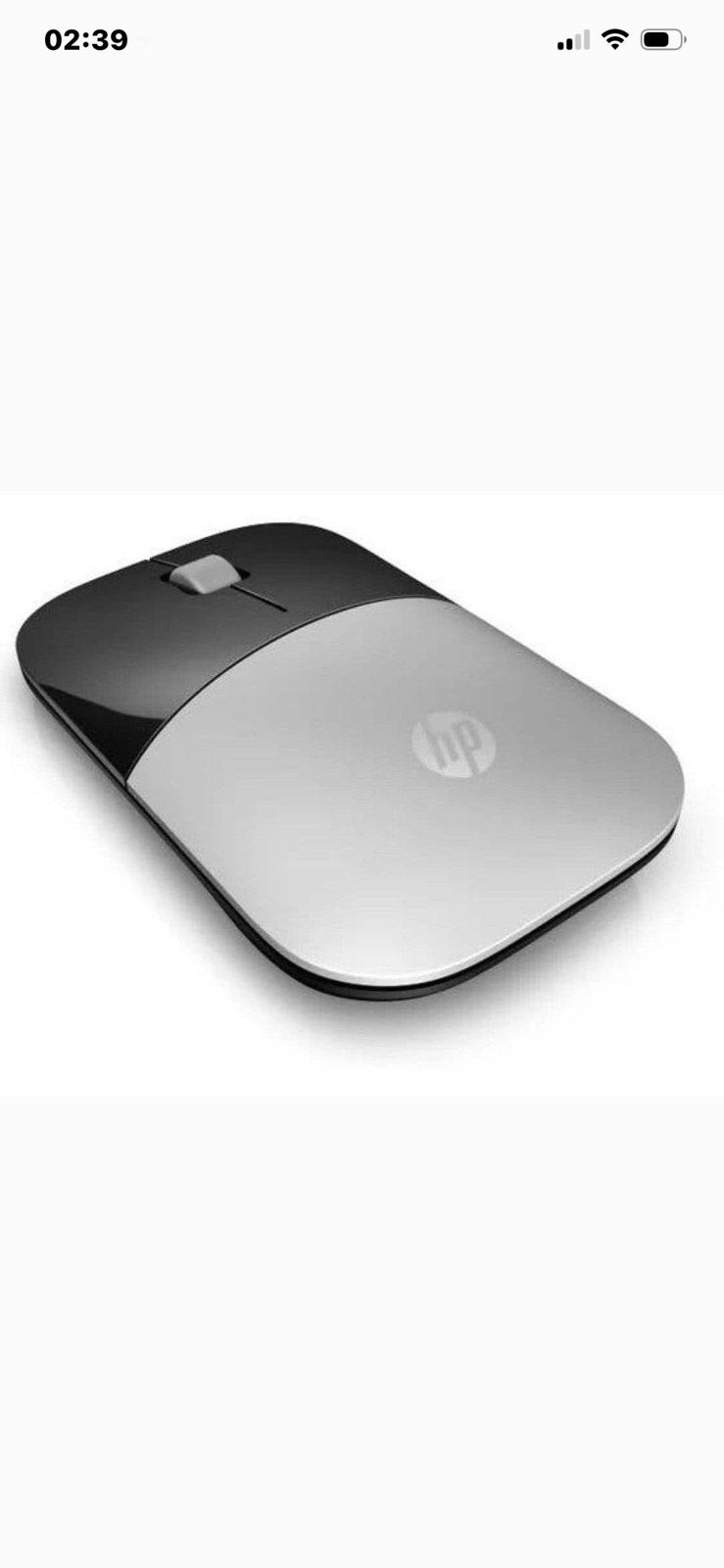 HP Z3700 Draadloze Muis Zilver, Computers en Software, Muizen, Ophalen of Verzenden, Zo goed als nieuw