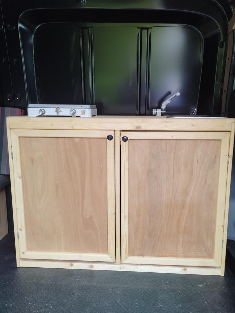 Compacte camperkeuken met spoelbak en kookplaat, Ophalen, Gebruikt