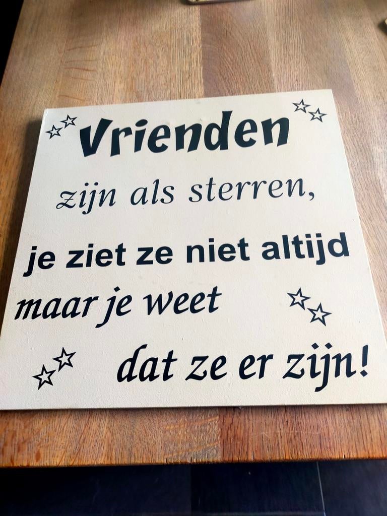 SPREUKBORD. " VRIENDEN" 25X 25 CM,IGS, Ophalen of Verzenden