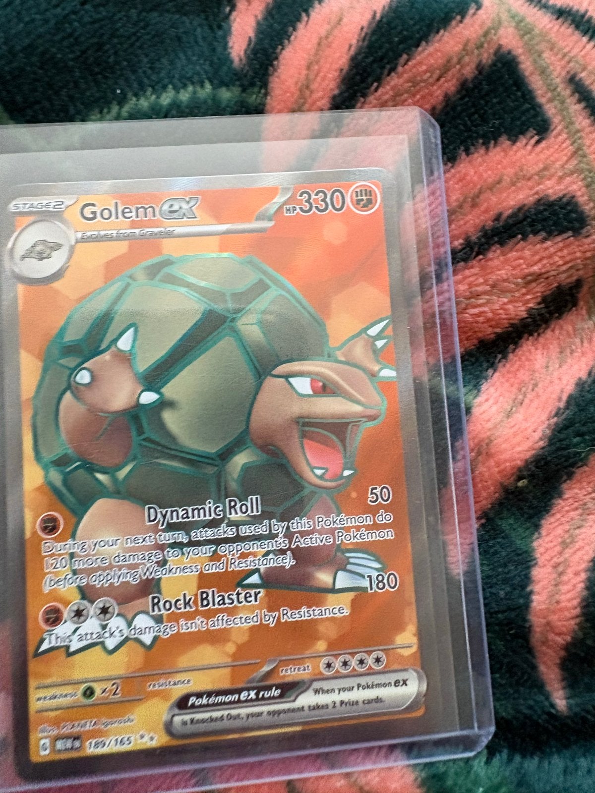 Pokemon Golem EX 189/165 151, Ophalen of Verzenden, Zo goed als nieuw, Losse kaart