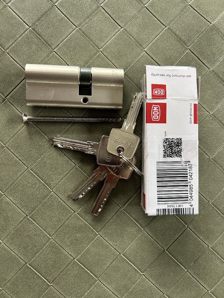 Cilinderslot 35/45 skg **, Ophalen of Verzenden, Zo goed als nieuw, Rvs, Slot