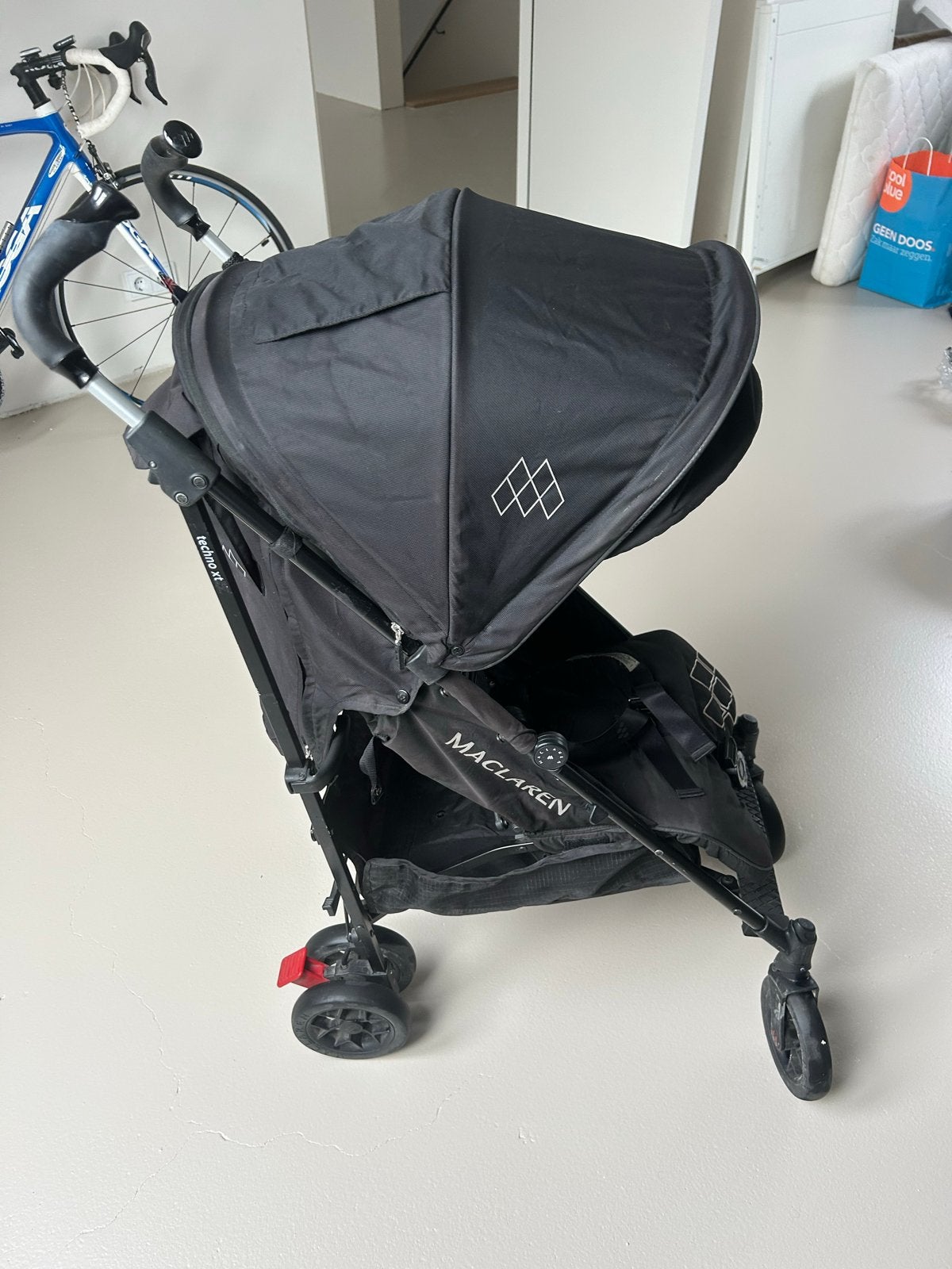 Maclaren Techno XT kinderwagen - Zwart, Ophalen of Verzenden, Gebruikt, Maclaren, Verstelbare rugleuning