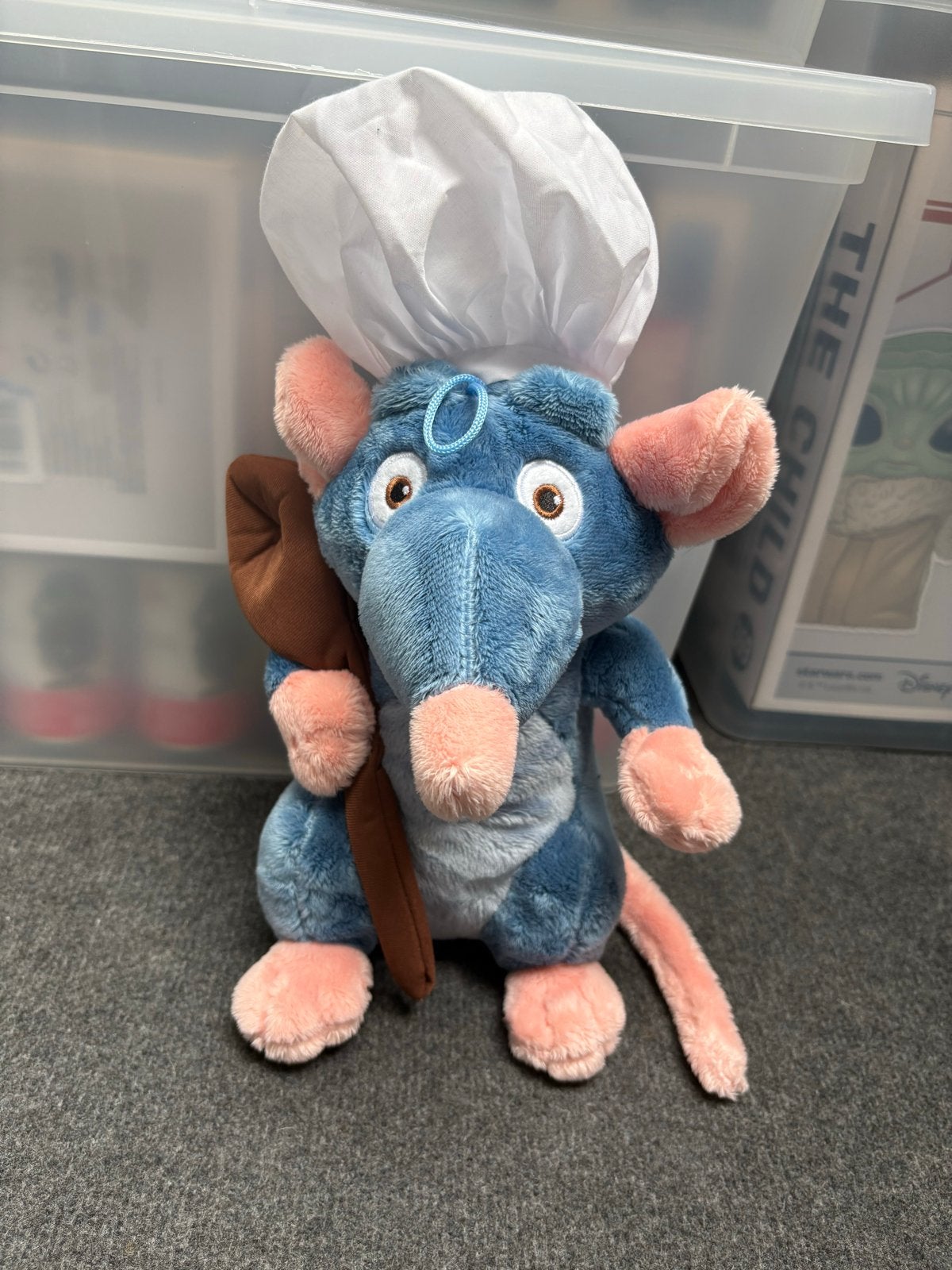 Disney Ratatouille Remy knuffel met koksmuts, Muis, Disney, Blauw, Ophalen of Verzenden