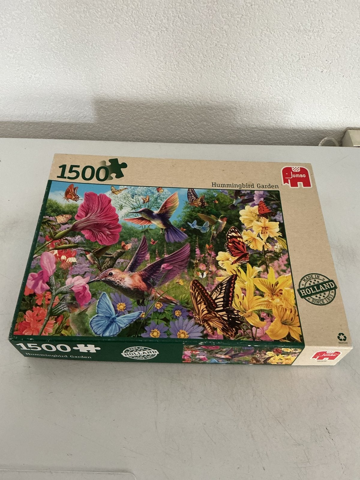 Jumbo Legpuzzel 1500 stukjes - Hummingbird Garden, Hobby en Vrije tijd, Denksport en Puzzels, Ophalen of Verzenden, 500 t/m 1500 stukjes
