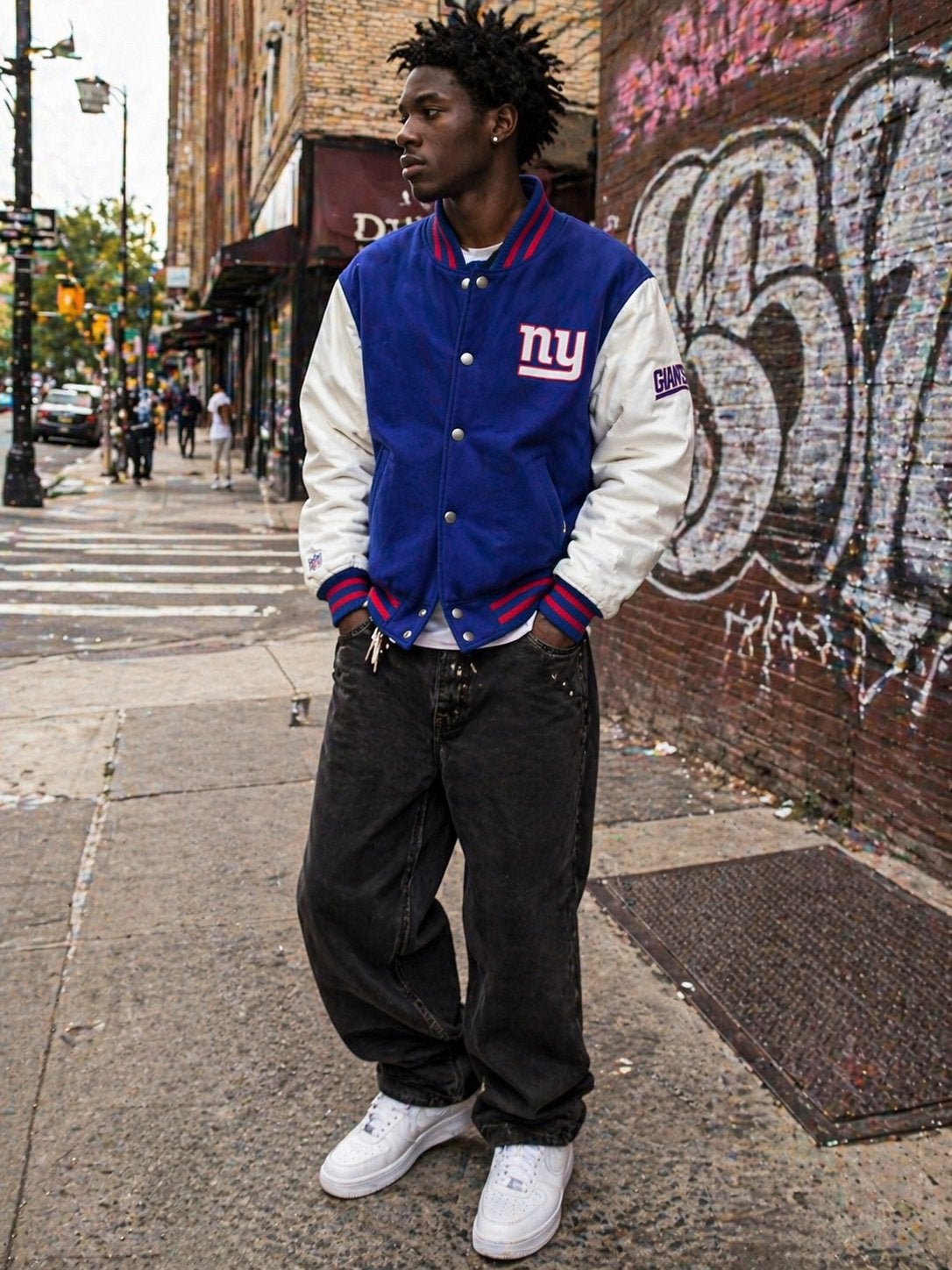 New York Giants vintage varsity-jack van NFL Apparel., Ophalen of Verzenden, Gedragen, Maat 46 (S) of kleiner, Blauw