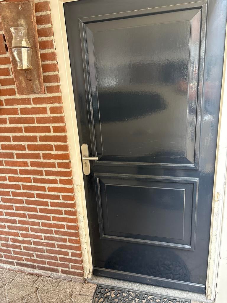Grijs  Buitendeur met Paneeldetails 201cmx92,5 cm, Ophalen, Gebruikt, 80 tot 100 cm, Buitendeur
