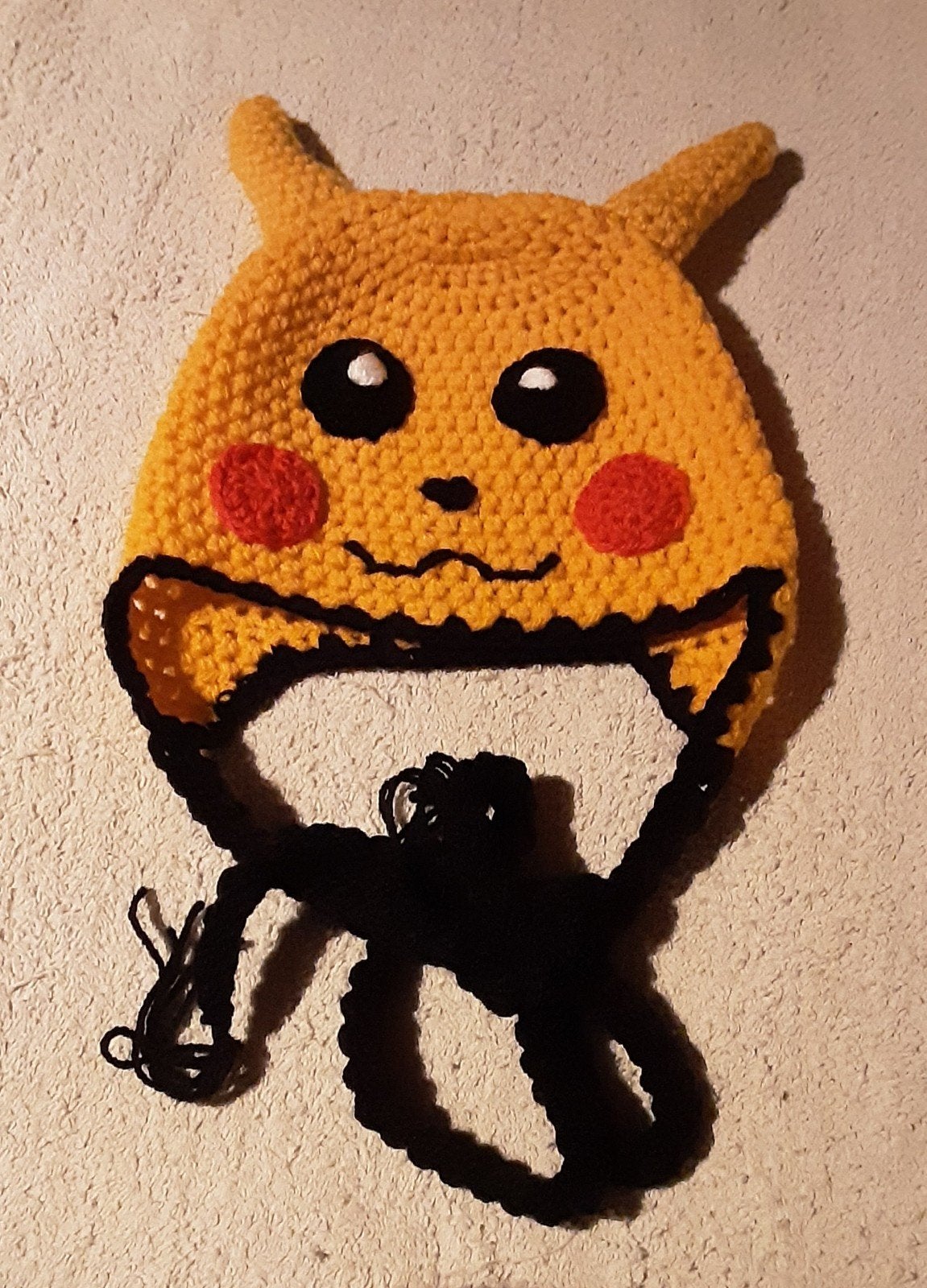 Zelfgehaakte Pikachu Muts voor kinderen (6-10 jaar), Ophalen of Verzenden, Nieuw, Jongetje of Meisje, Muts