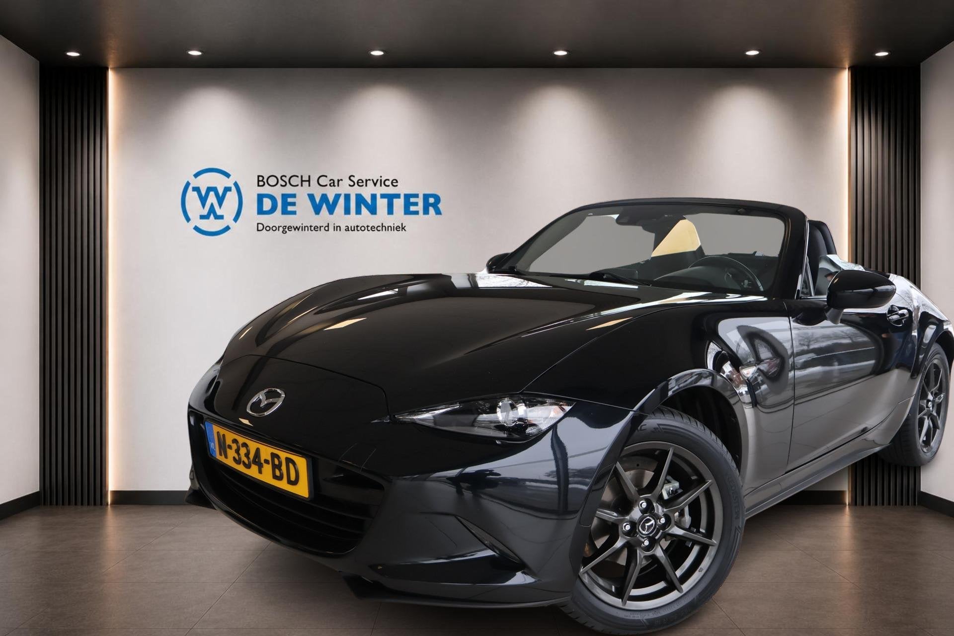 Mazda MX-5 1.5 SkyActiv-G 131 TS+ | Leder | Navigatie | Crui, Voorwielaandrijving, 4 cilinders, Cabriolet, Zwart