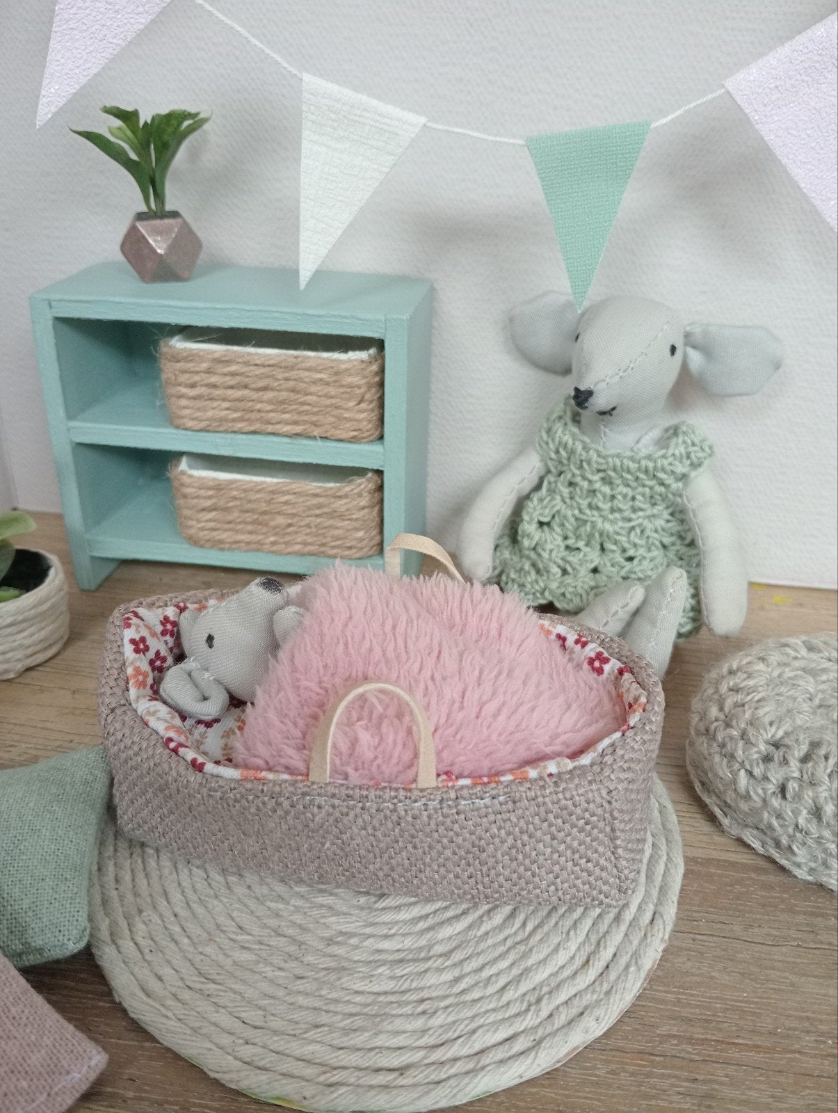 reismandje wiegje muizenhuis poppenhuis, Ophalen of Verzenden, Nieuw, Poppenhuis