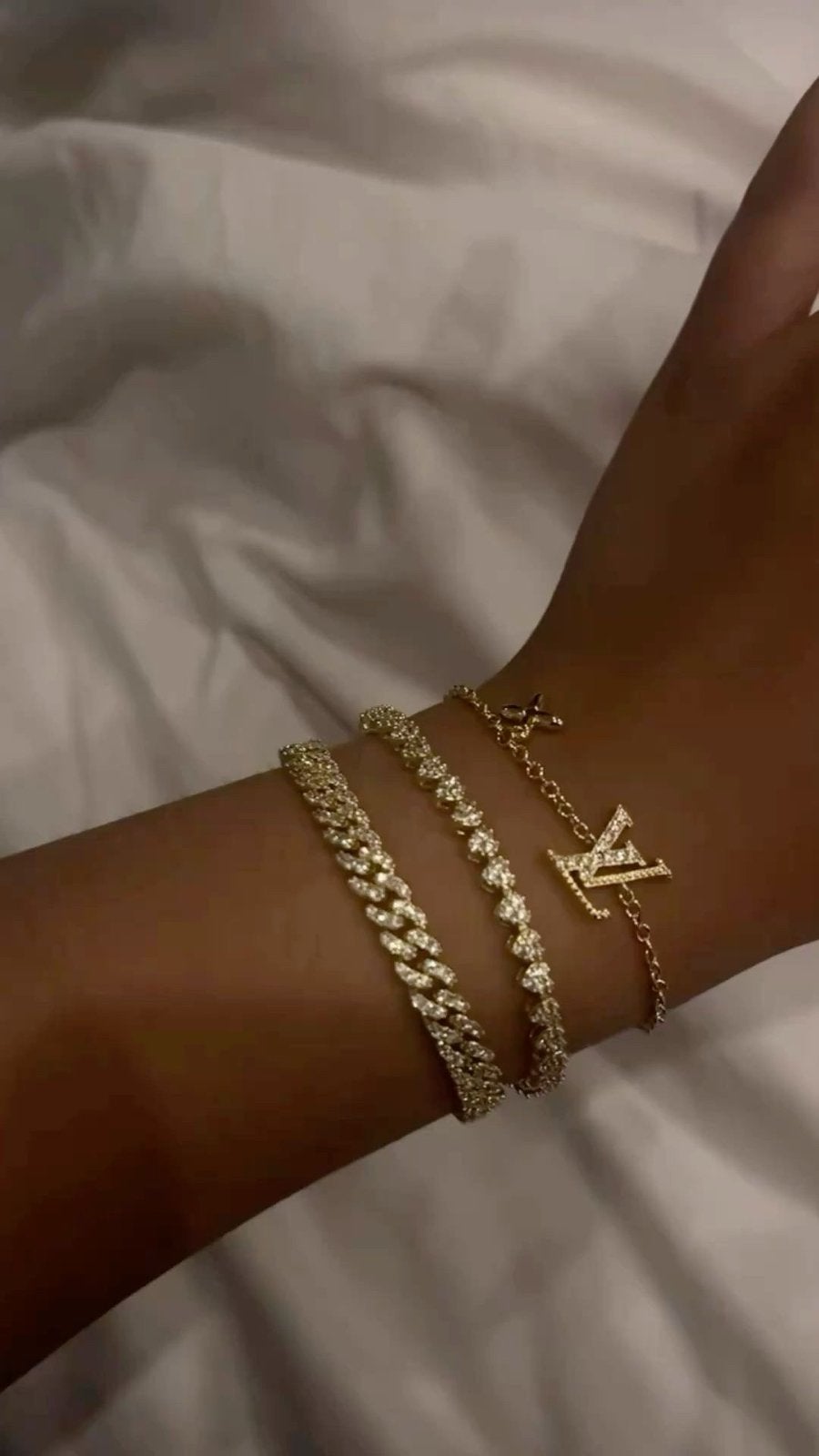 Lv armband goud, Ophalen of Verzenden, Nieuw, Goud, Met kristal