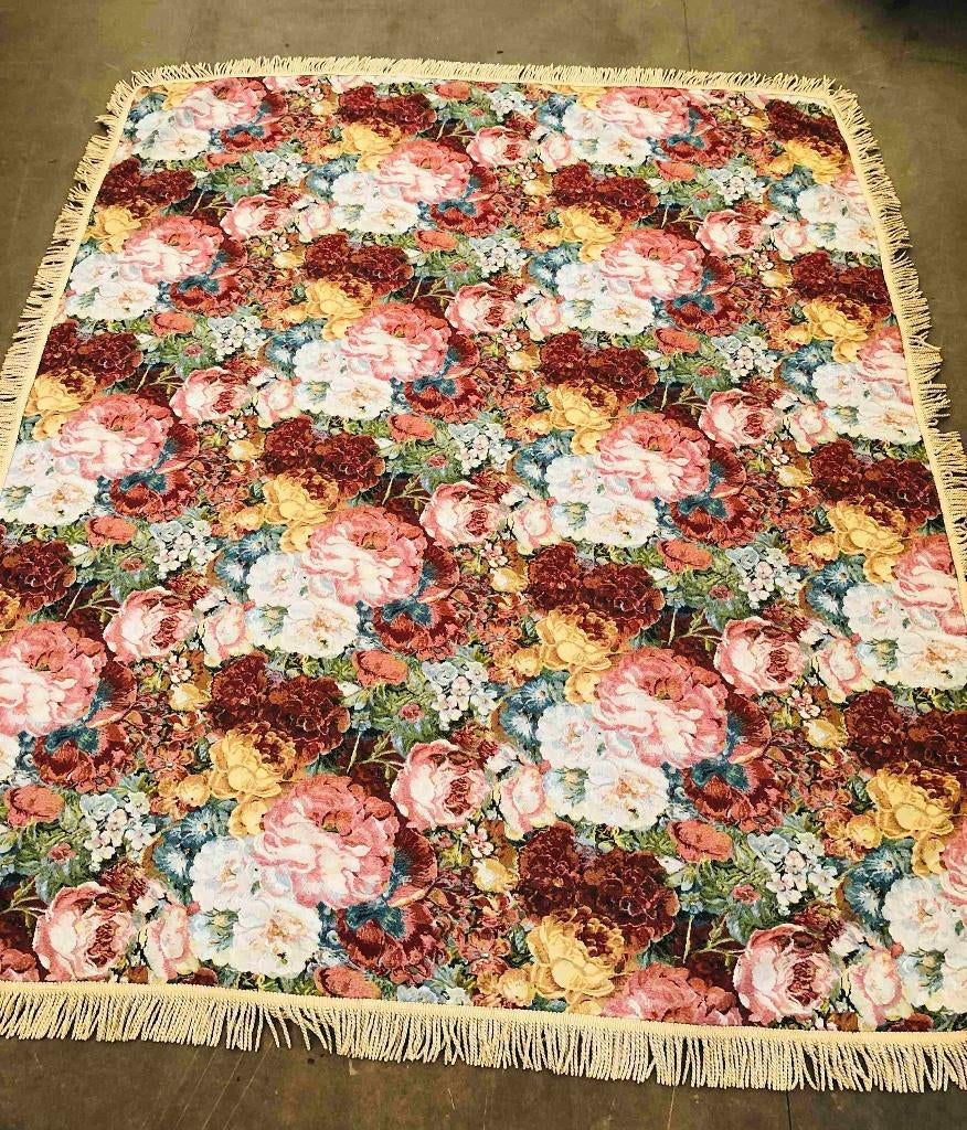 Grand foulard / woondeken met rozen 190/162 cm, Huis en Inrichting, Woonaccessoires | Plaids en Woondekens, Gebruikt, Etten-Leur