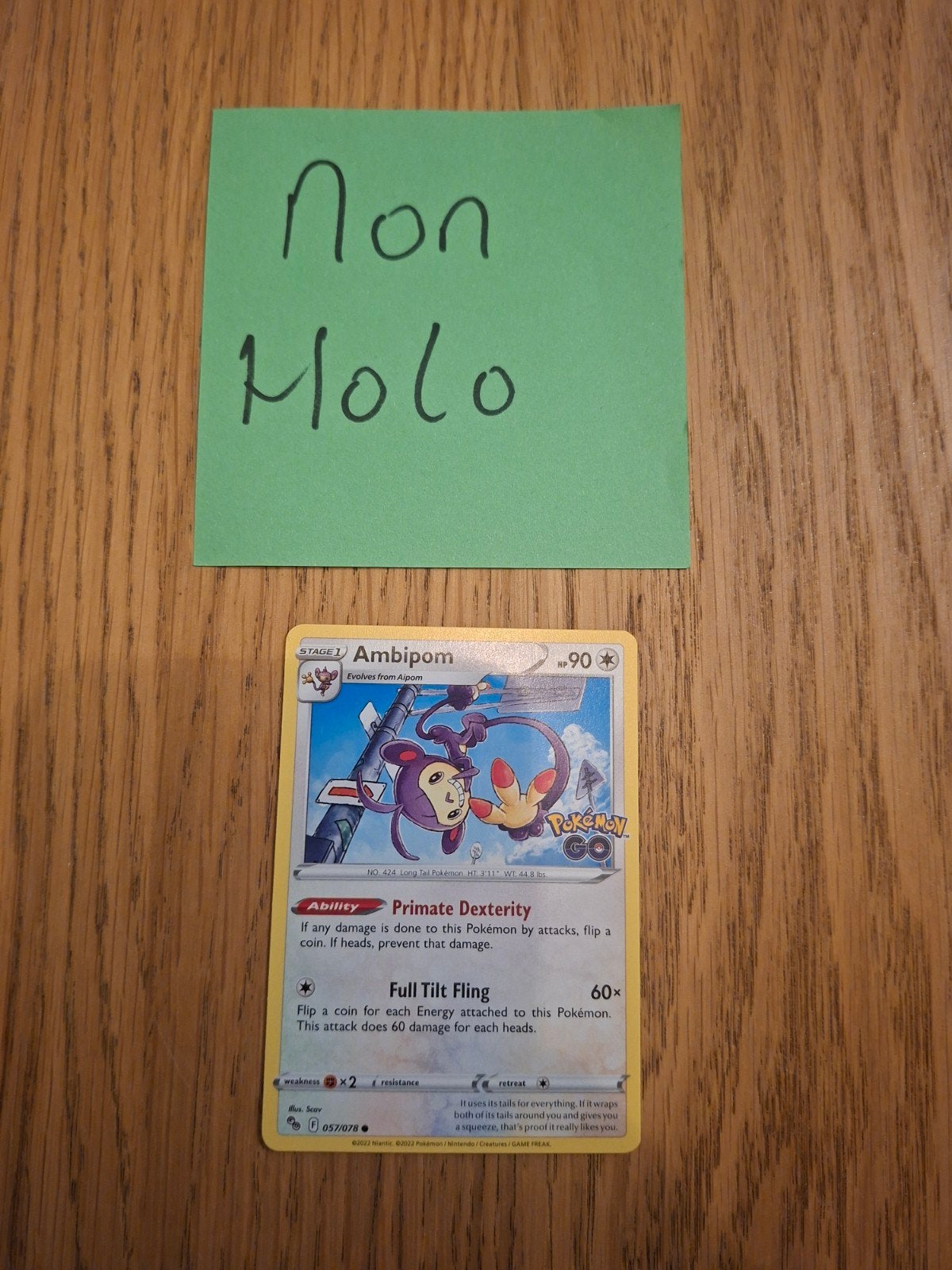Ambipom 057/078 Pokemon GO, Hobby en Vrije tijd, Ophalen of Verzenden, Zo goed als nieuw