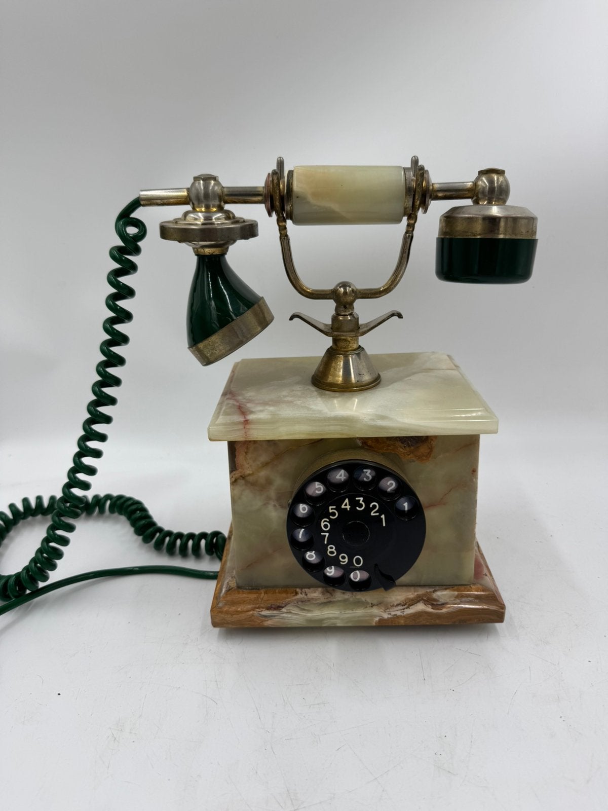 Vintage Retro Telefoon | Vierkant Onyx Marmer met Draaischij, Ophalen of Verzenden, Huis en Inrichting