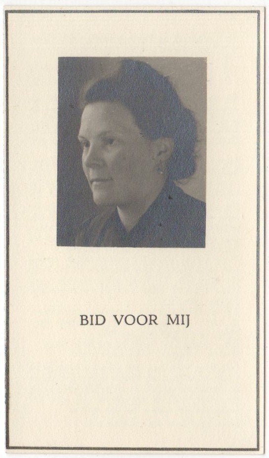 Johanna Lamberta Geel 1915 Zwolle + 1945 Hulversum, 29 jaar, Verzamelen, Bidprentjes en Rouwkaarten, Verzenden