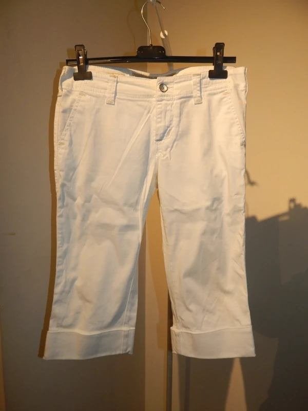 Jacob Cohen witte capri broek omslag onderkant mt 29, Verzenden, Wit, Zo goed als nieuw, W28 - W29 (confectie 36)