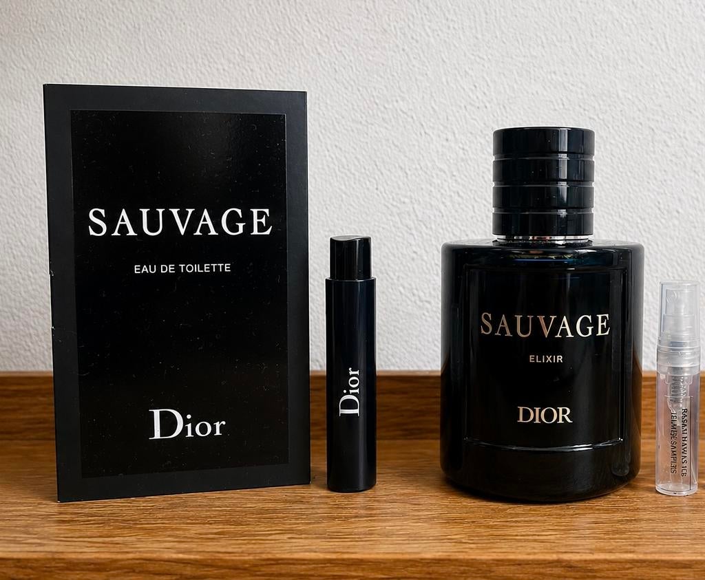 3x sample set: Dior - Sauvage | EDP, EDT en Elixir !, Ophalen of Verzenden, Zo goed als nieuw