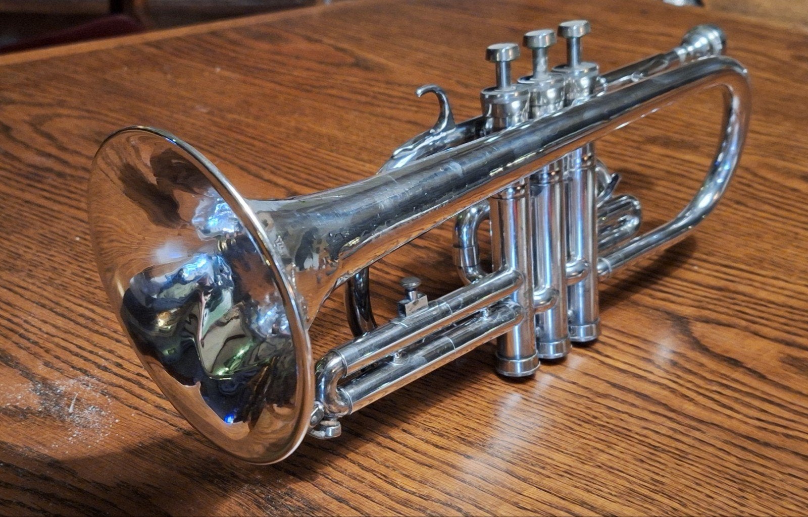vintage Cornet.verzilverd.met zilvermondstuk. vol., Ophalen of Verzenden