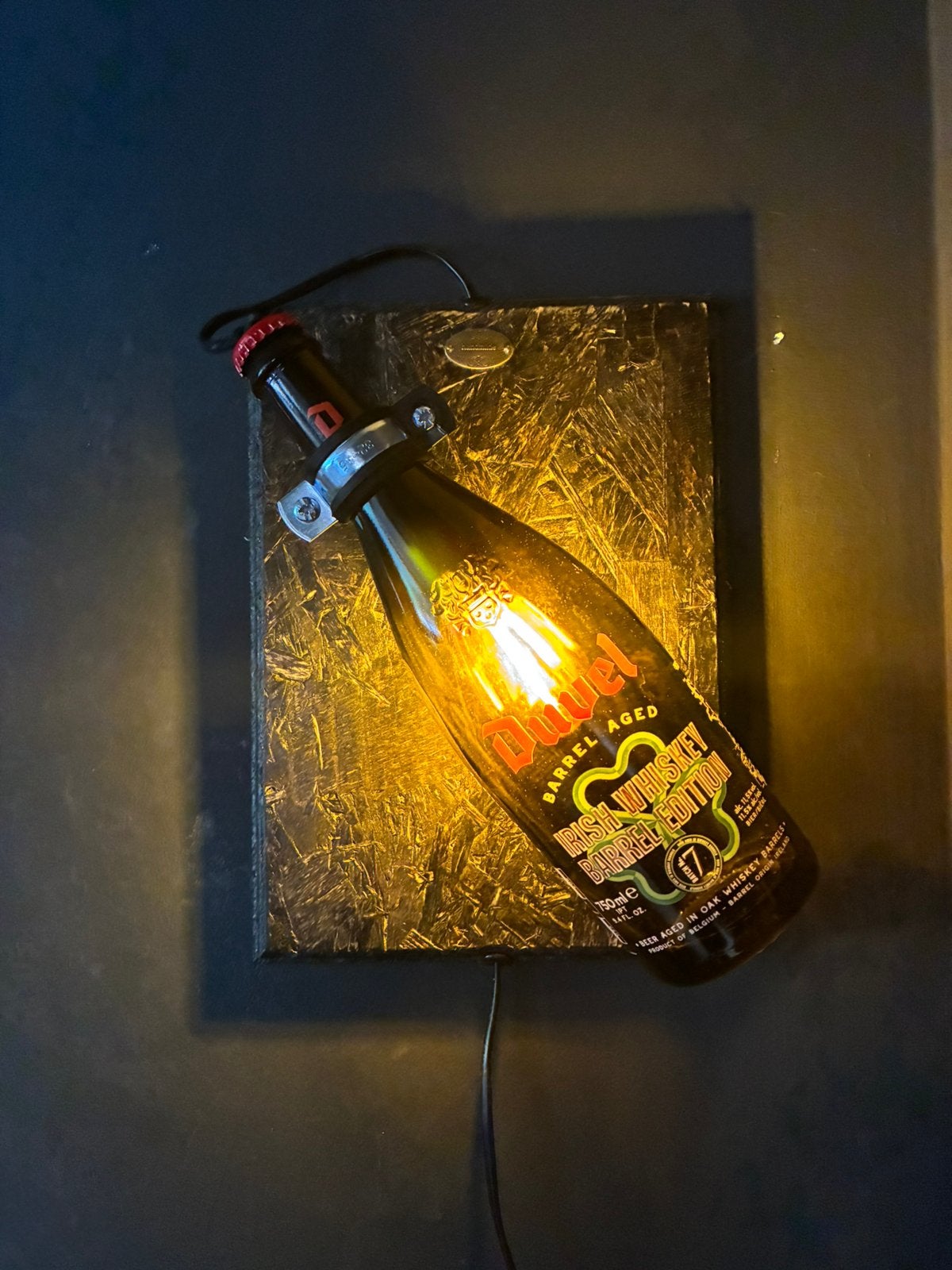 Duvel barrel aged Wandlamp, Met schakelaar, Nieuw, Wandlamp, Glas