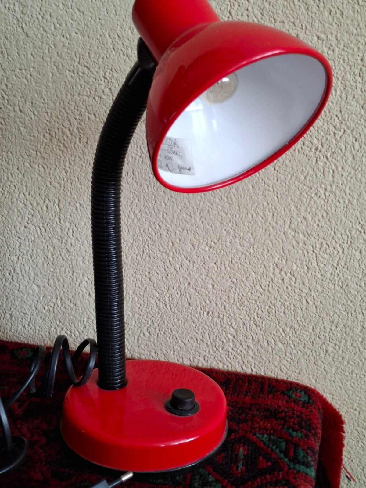 Rode Herda bureaulamp vintage, Bureaulamp, Kunststof, Overige merken, Vintage