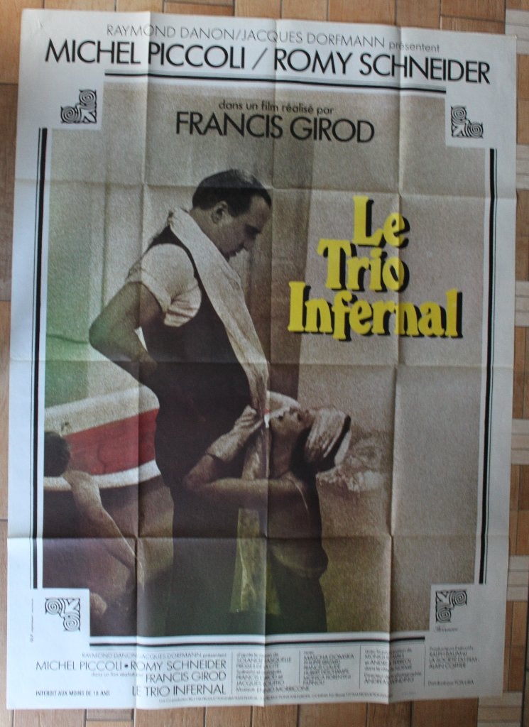 filmaffiche Romy Schneider le trio infernal XL filmposter, Rechthoekig Staand, Deurposter of groter, Ophalen of Verzenden, Zo goed als nieuw