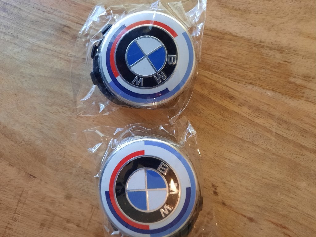 BMW 50 Jaar M Look Emblemen / Naafdoppen (Set van 4 stuks), Ophalen of Verzenden, Zo goed als nieuw