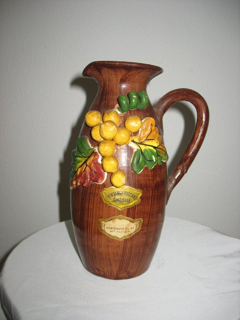 Karaf Keramiek Houtlook VINSANTO TOSCANO Kruik *1964 * Vinta, Antiek en Kunst, Ophalen of Verzenden