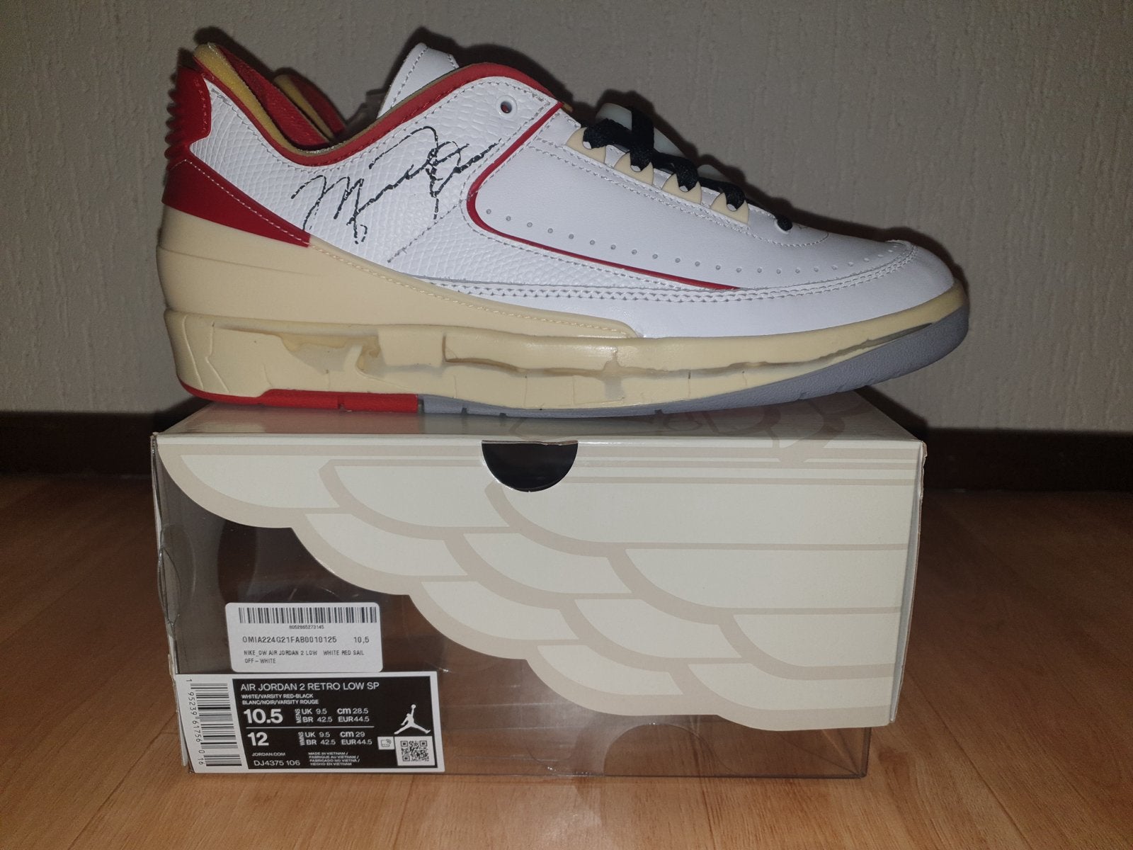 Jordan 2 Retro Low SP Off-White White Red US 10.5 Maat 44.5, Kleding | Heren, Schoenen, Ophalen, Wit, Nieuw, Sneakers of Gympen