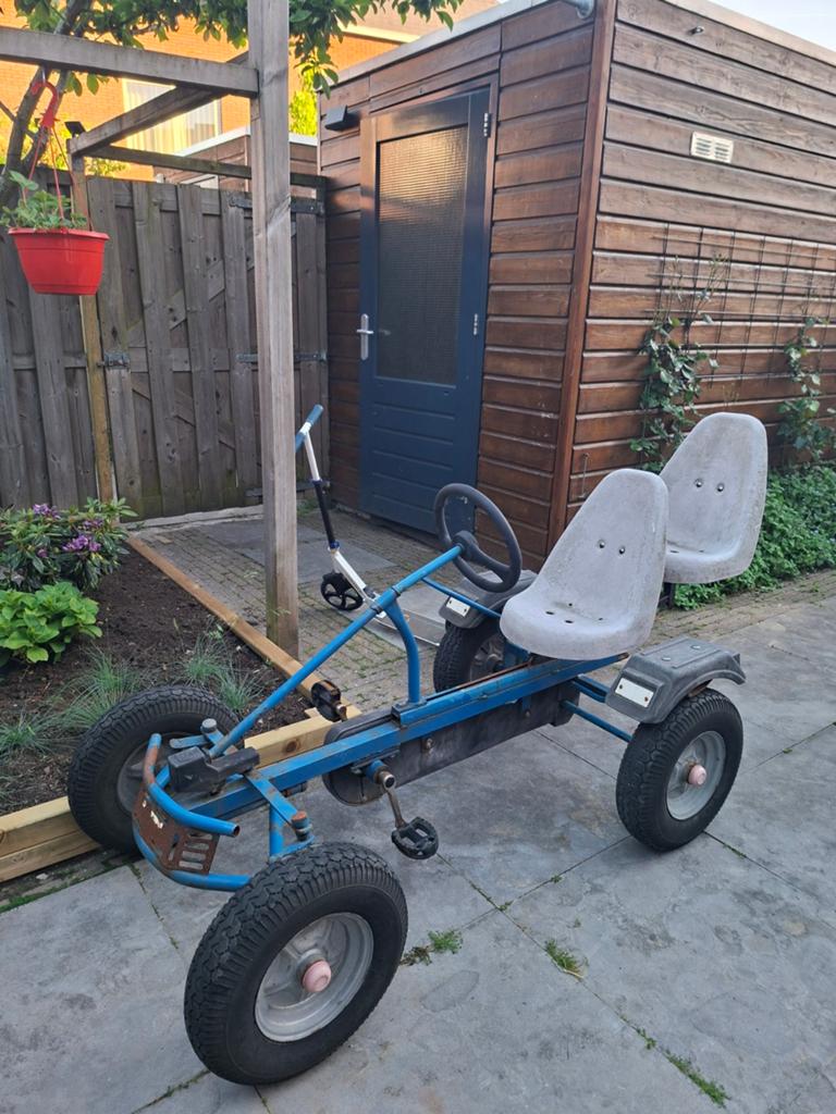Blauwe Mammoet skelter met duozit - Gebruikt, Ophalen of Verzenden, Gebruikt, Overige merken, Duozit